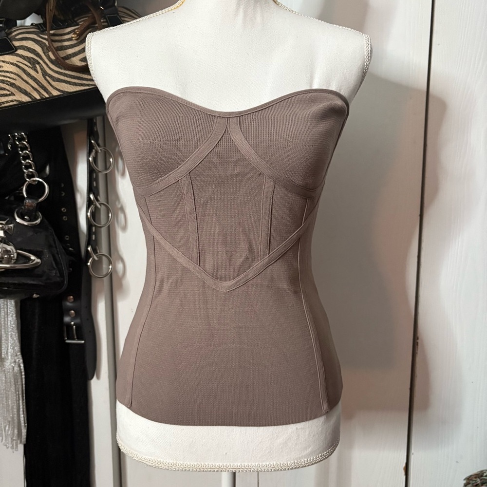 Zara Taupe Bustier Bandage Top